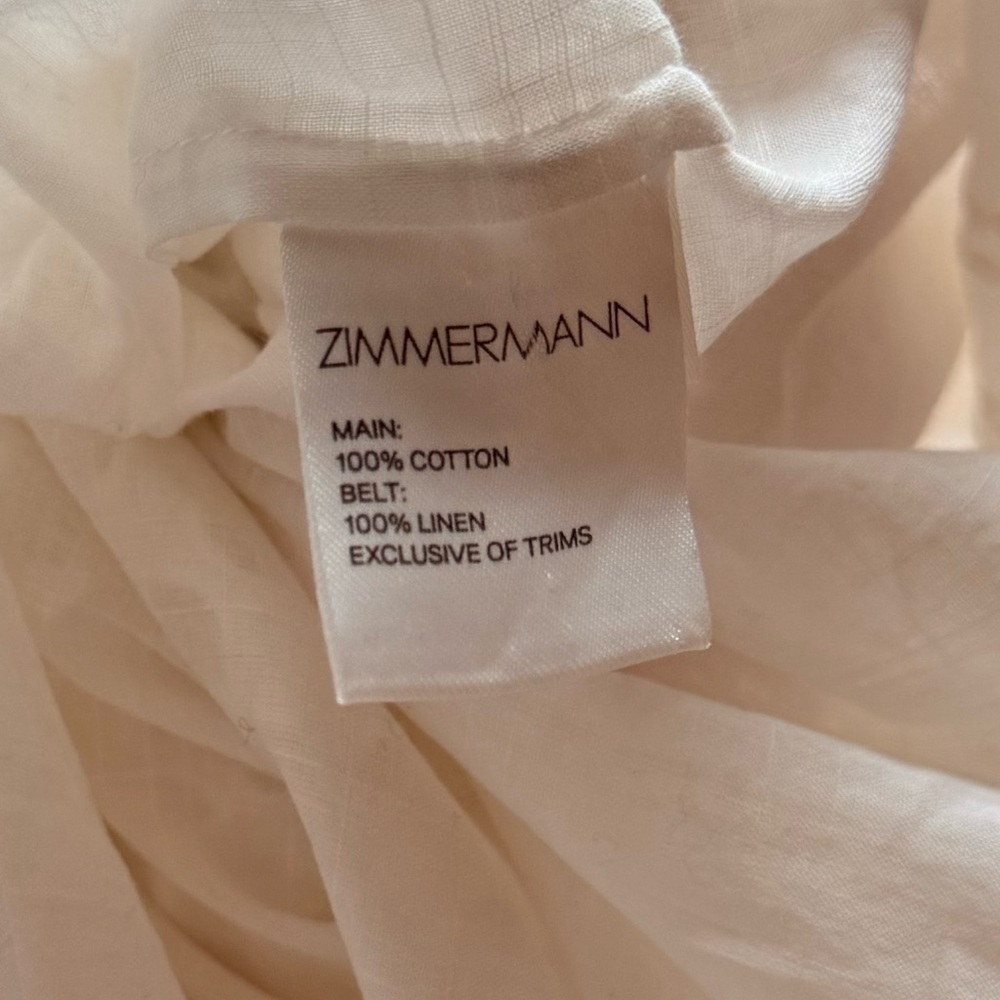 Zimmermann Ivory Eyelet Mini Dress Bateau Neck Scalloped Lace Size 1 (S) - Picture 13 of 14